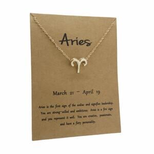 Francesca's Aries Gold Pendant Necklace Horoscope Zodiac Necklace